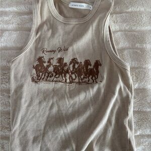 Altar'd State Beige Horse Print Tank Top
